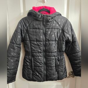 Roebuck & Co. Girls Youth Winter Black Pink Jacket Size Large Size 14